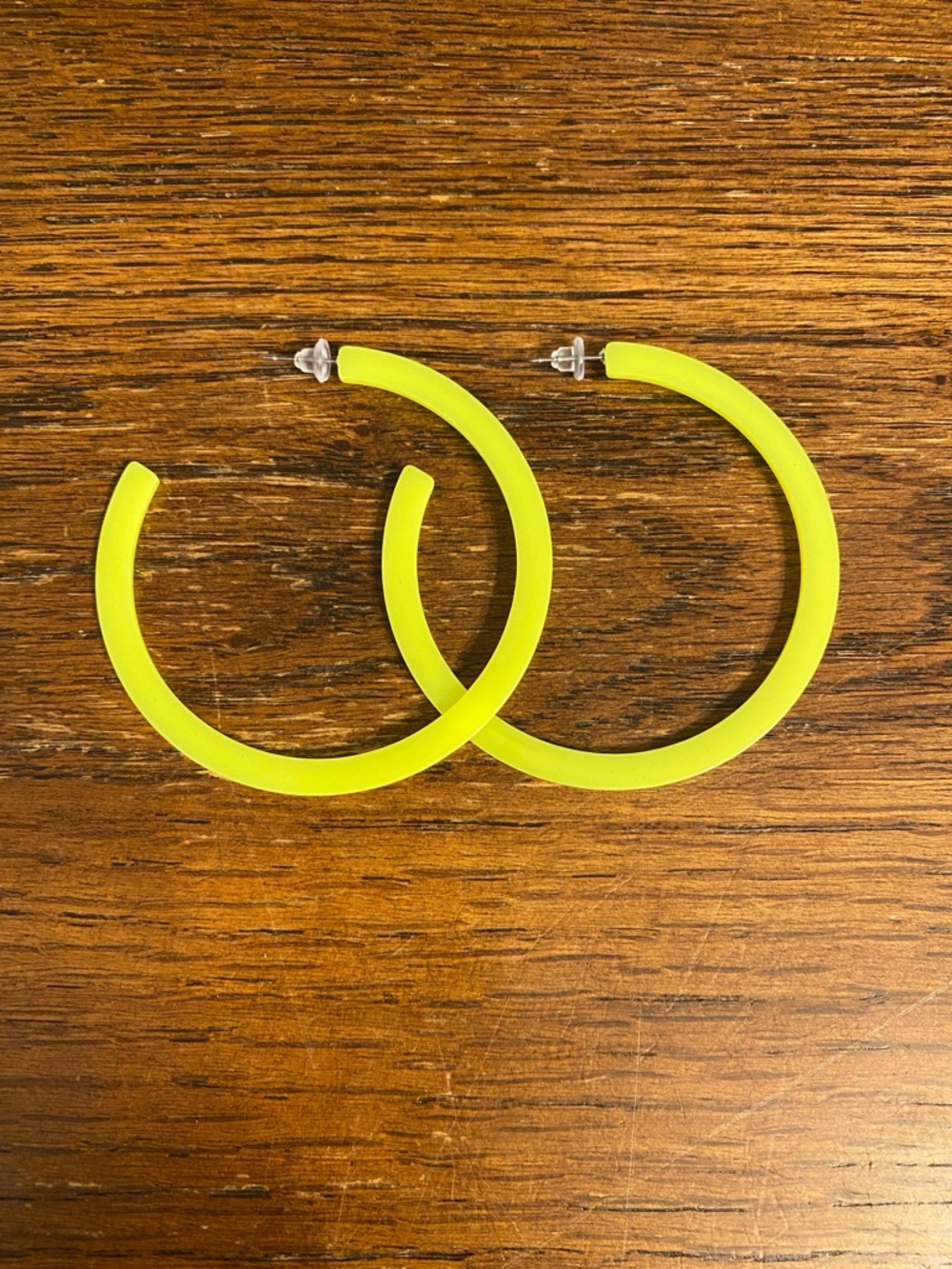 Neon Yellow Hoop Earrings